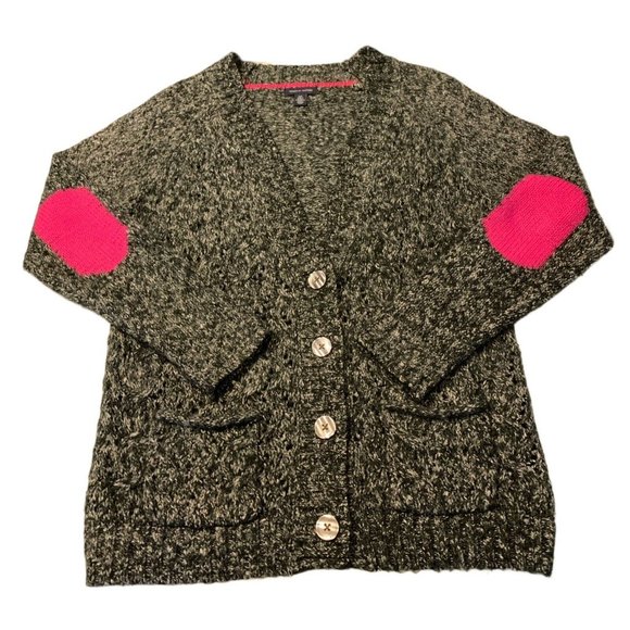 Tommy Hilfiger Sweaters - Tommy Hilfiger Woman's Charcoal Magenta Cotton Blend Knitted Cardigan Size S/P